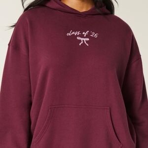 Hollister Maroon Hoodie with Class of '26 Embroidery